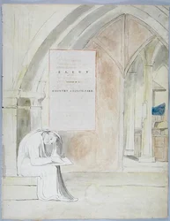 Élégie écrite dans un cimetière de campagne, design 105 de Les Poèmes de Thomas Gray, 1797-98